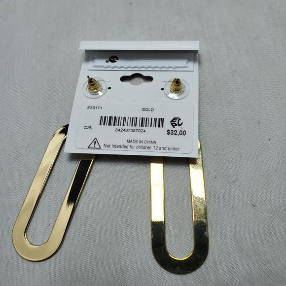 Aqua gold statement dangle earring - Picture 4 of 6